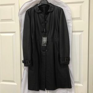 Emporio Armani leather coat XS